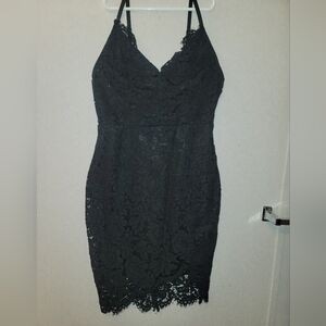 SHEIN Black Lace Mini Dress